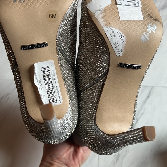 Gianni Bini western rhinestone silver copy point toe heel boot bootie shoe 6 - Picture 9 of 12